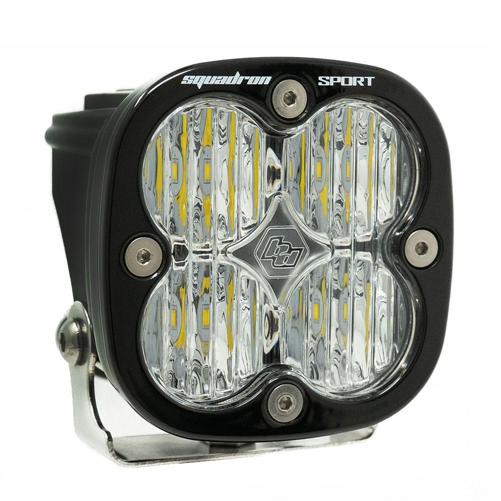 Baja Designs Squadron Sport Wide Cornering Pattern Black LED Light Pod - Clear / Single