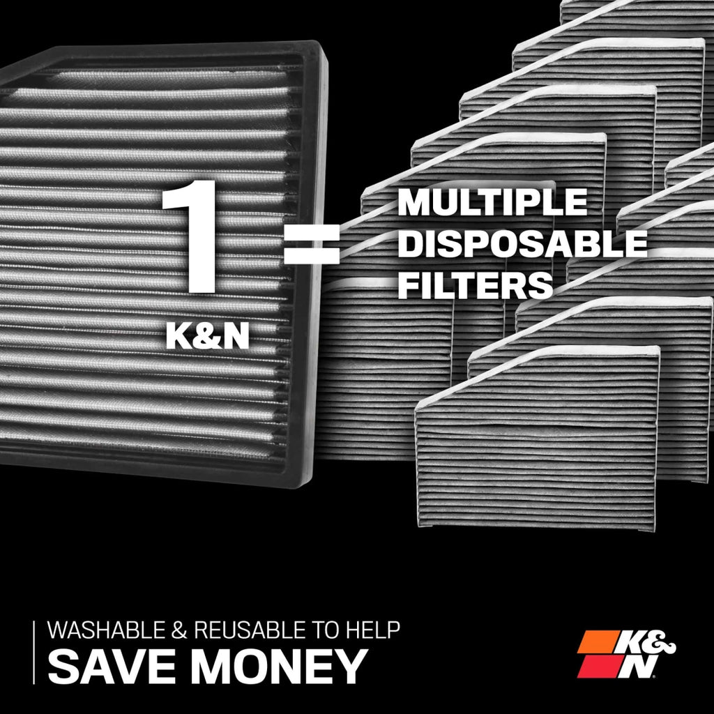 K&N LIFETIME WASHABLE CABIN AIR FILTER 17-25 F150 Raptor Gen 2 / GEN 3