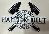 Hammer Built Logo Sticker (White)