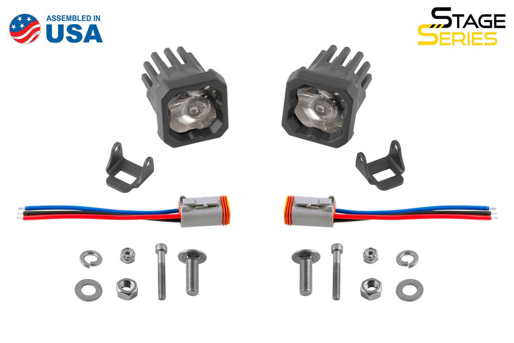 Diode Dynamics SSC1 White Sport Standard LED Pod (pair) - Flood - Wide / Amber Backlight