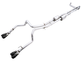 AWE Tuning 4th Gen GM 1500 6.2L 0FG Cat-Back Split Rear Exit (w/ Bumper Cutouts) - Quad Diamond Tips