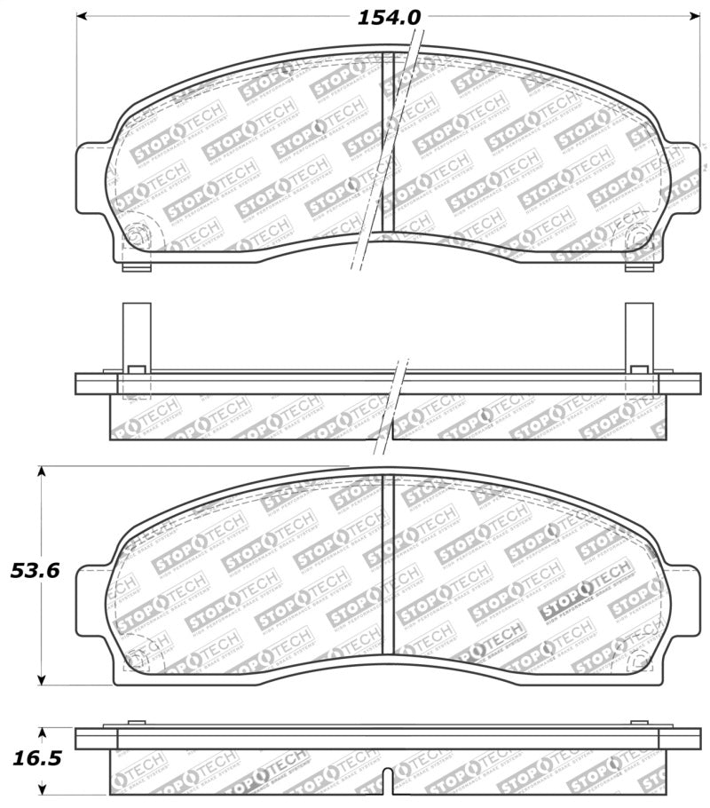 StopTech Sport Brake Pads w/Shims and Hardware - Rear