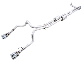 AWE Tuning 4th Gen GM 1500 6.2L 0FG Cat-Back Split Rear Exit (w/ Bumper Cutouts) - Quad Chrome Tips