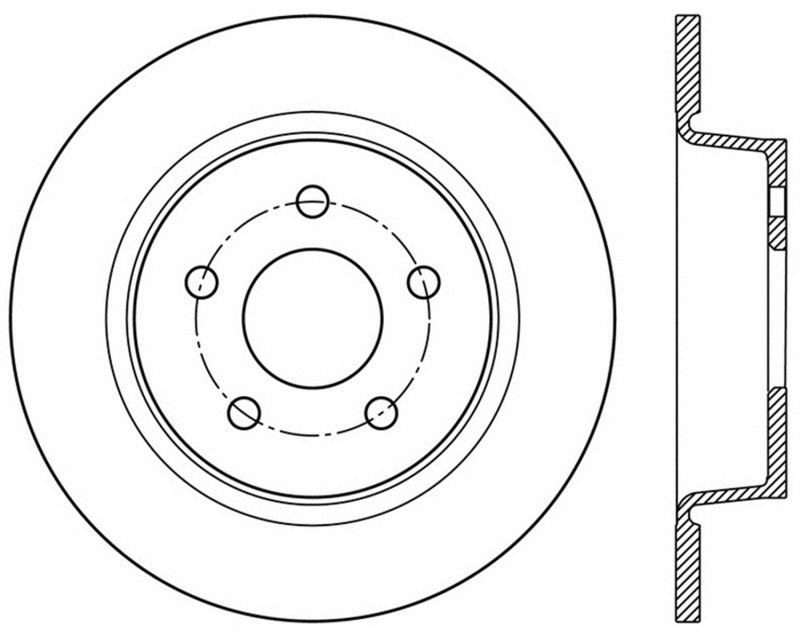 StopTech Sport Cross Drilled Brake Rotor - Rear Right